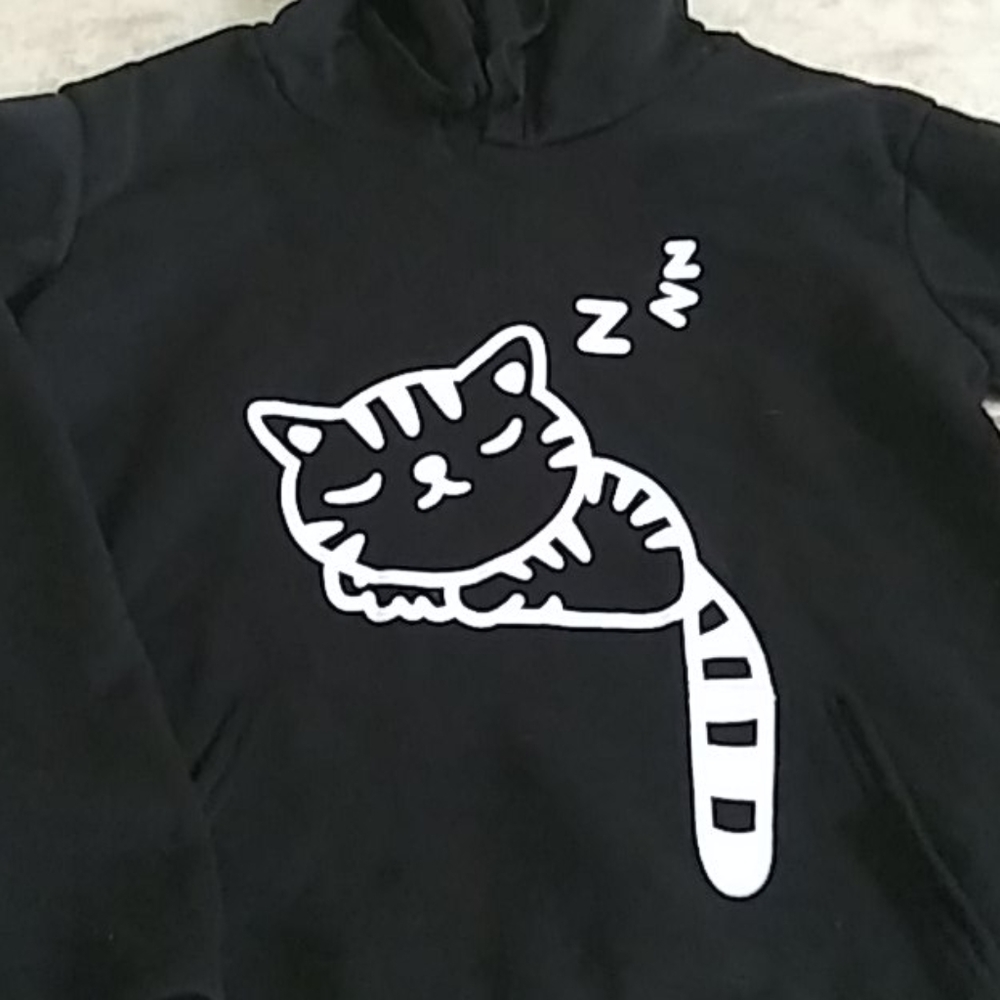 New never worn Hoodie x small Sleepy 🐱 Black
